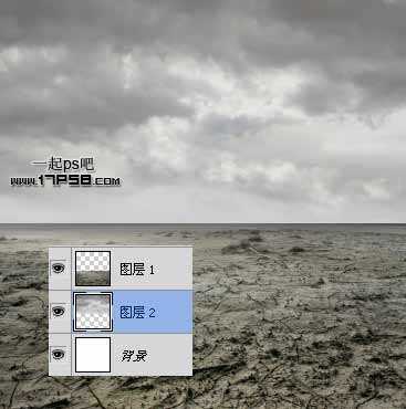 ‘photoshop合成抽象魔幻的沙漠暴风雨场景‘