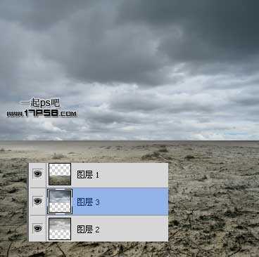 ‘photoshop合成抽象魔幻的沙漠暴风雨场景‘