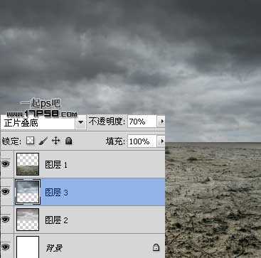 ‘photoshop合成抽象魔幻的沙漠暴风雨场景‘