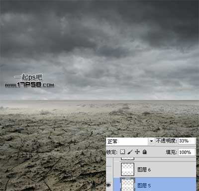 ‘photoshop合成抽象魔幻的沙漠暴风雨场景‘