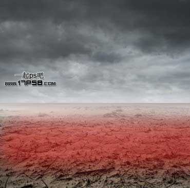 ‘photoshop合成抽象魔幻的沙漠暴风雨场景‘