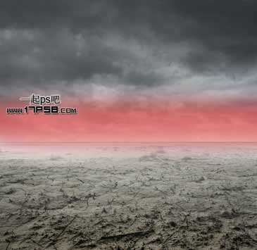 ‘photoshop合成抽象魔幻的沙漠暴风雨场景‘