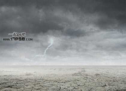 ‘photoshop合成抽象魔幻的沙漠暴风雨场景‘