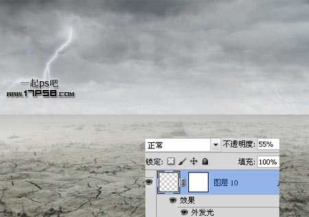 ‘photoshop合成抽象魔幻的沙漠暴风雨场景‘