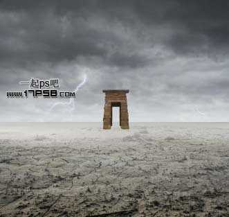 ‘photoshop合成抽象魔幻的沙漠暴风雨场景‘