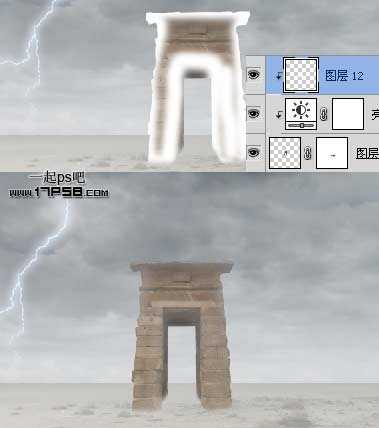‘photoshop合成抽象魔幻的沙漠暴风雨场景‘