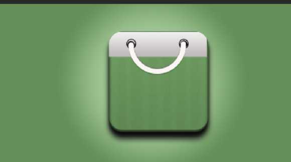 ‘PS绘制精致的抹茶绿购物袋图标‘