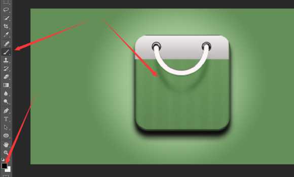 ‘PS绘制精致的抹茶绿购物袋图标‘