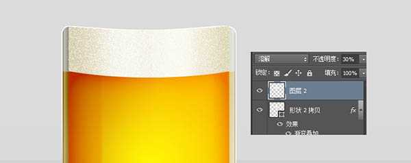 ‘Photoshop制作一杯溢出泡沫的啤酒杯‘