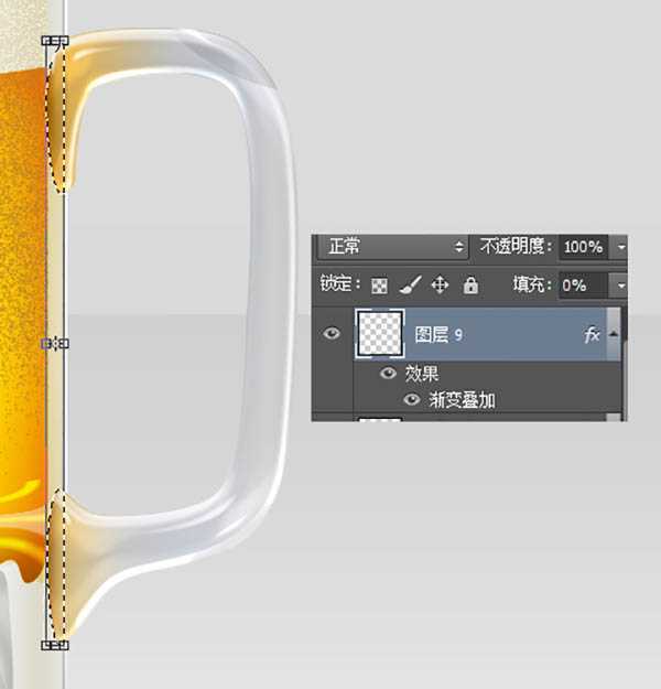 ‘Photoshop制作一杯溢出泡沫的啤酒杯‘