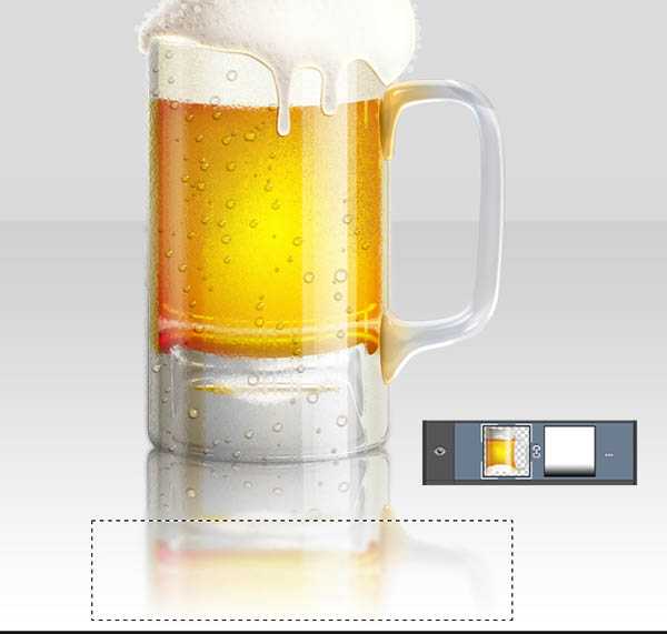 ‘Photoshop制作一杯溢出泡沫的啤酒杯‘