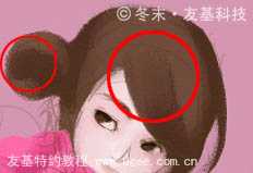 ‘photoshop鼠绘可爱的围红围巾的小女孩‘