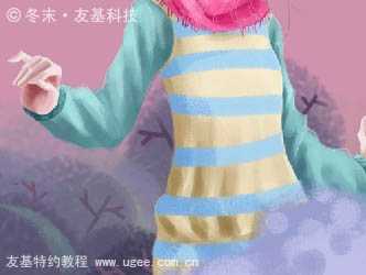 ‘photoshop鼠绘可爱的围红围巾的小女孩‘