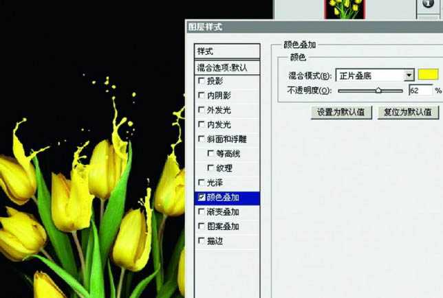 ‘photoshop合成动感的喷溅郁金香教程‘