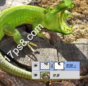 ‘photoshop将蜥蜴与河马合制成一种动物的效果‘