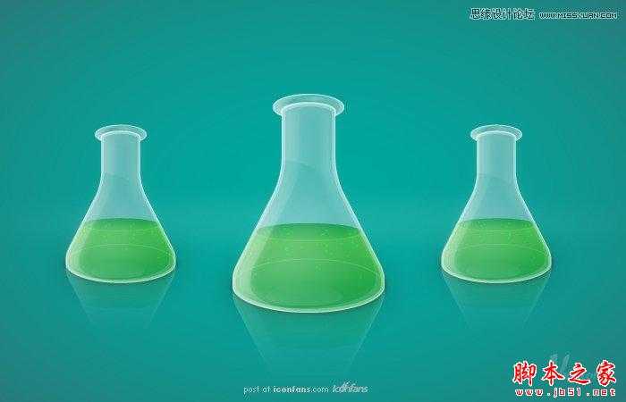 Illustrator制作透明效果的烧瓶图标,脚本之家