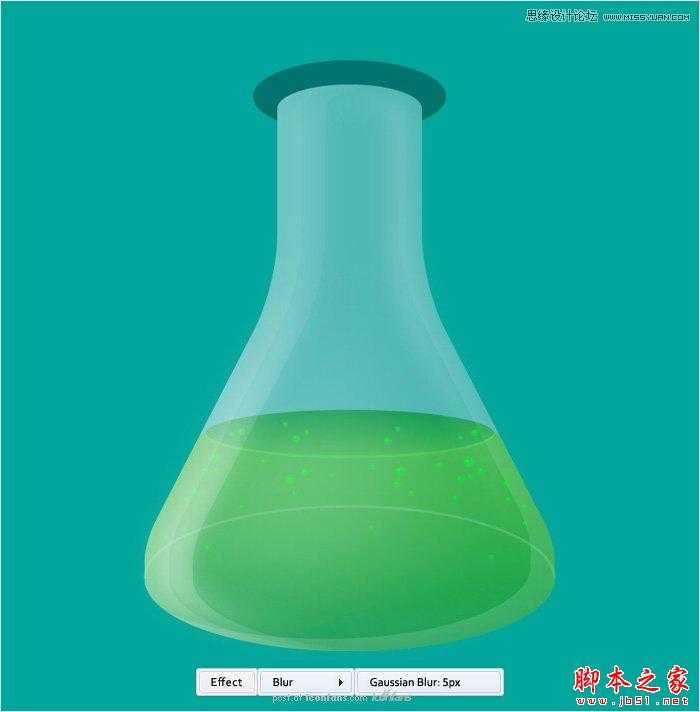 Illustrator制作透明效果的烧瓶图标,脚本之家