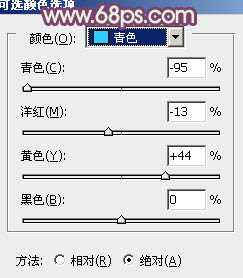 ‘Photoshop将草原人物图片调制出小清新的黄蓝色‘