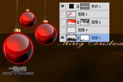 ‘photoshopCS5制作红色的圣诞壁纸效果‘