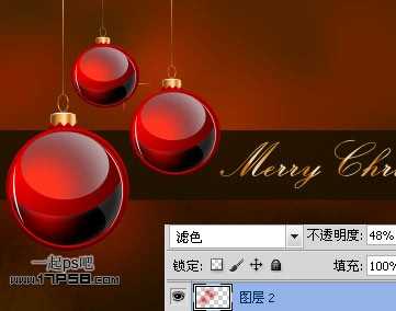 ‘photoshopCS5制作红色的圣诞壁纸效果‘