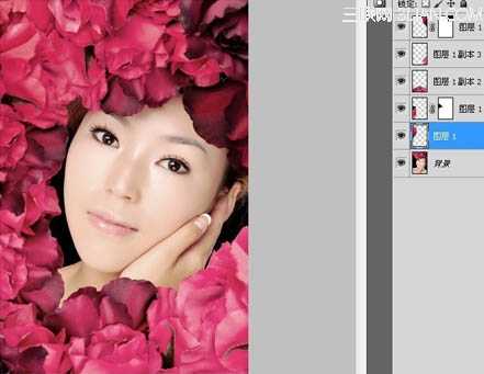 ‘Photoshop为玫瑰丛下美女调出写真效果‘
