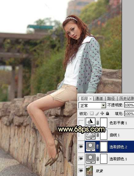 ‘Photoshop为阴天泛白人物图片调出梦幻霞光效果‘