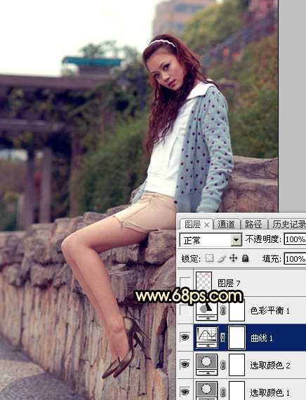 ‘Photoshop为阴天泛白人物图片调出梦幻霞光效果‘