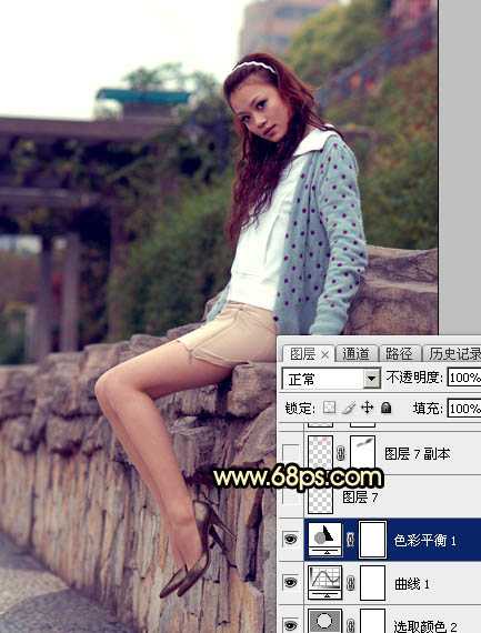 ‘Photoshop为阴天泛白人物图片调出梦幻霞光效果‘