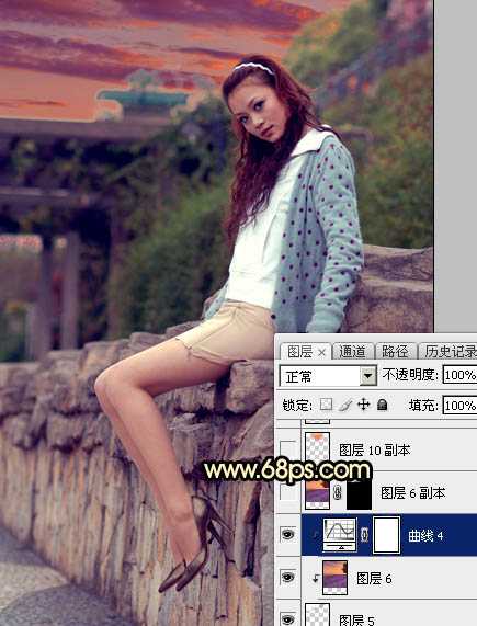 ‘Photoshop为阴天泛白人物图片调出梦幻霞光效果‘