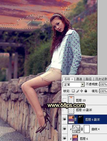 ‘Photoshop为阴天泛白人物图片调出梦幻霞光效果‘