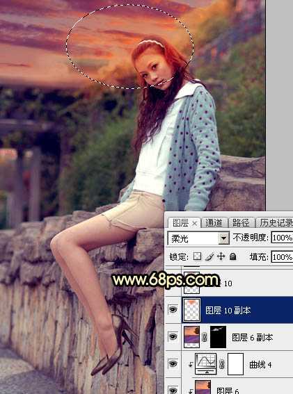 ‘Photoshop为阴天泛白人物图片调出梦幻霞光效果‘