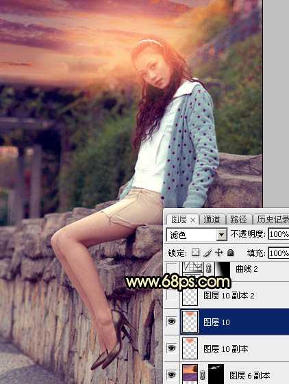 ‘Photoshop为阴天泛白人物图片调出梦幻霞光效果‘