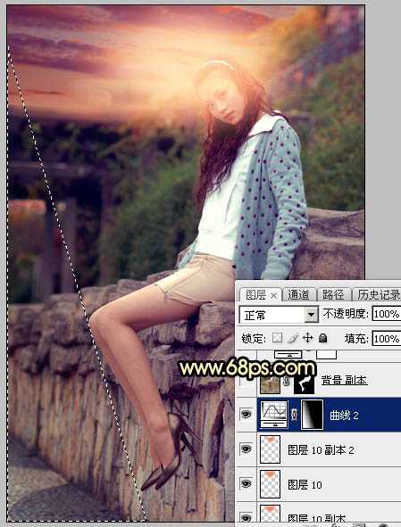 ‘Photoshop为阴天泛白人物图片调出梦幻霞光效果‘