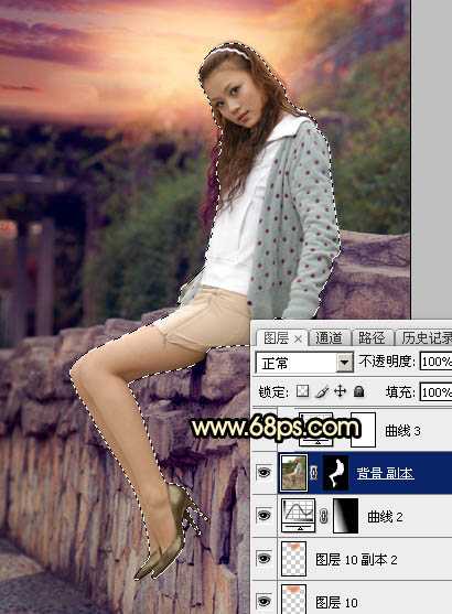 ‘Photoshop为阴天泛白人物图片调出梦幻霞光效果‘