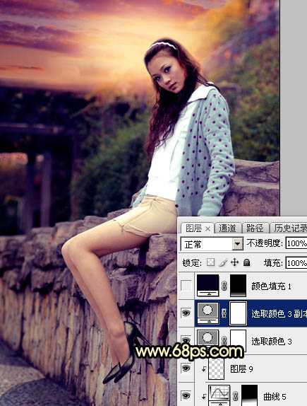 ‘Photoshop为阴天泛白人物图片调出梦幻霞光效果‘