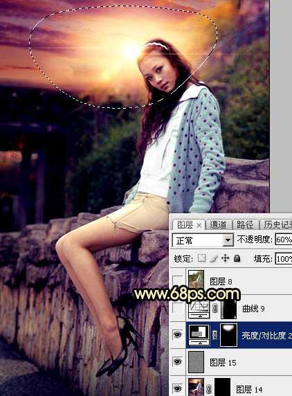 ‘Photoshop为阴天泛白人物图片调出梦幻霞光效果‘