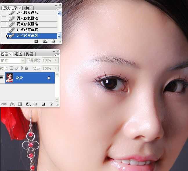 ‘Photoshop使用通道工具手工为美女人像精修磨皮‘