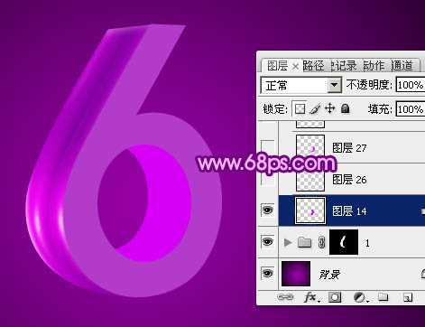 ‘Photoshop设计制作华丽的紫色立体字‘