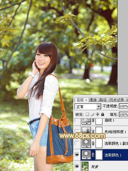 ‘Photoshop为树林美女调制出怀旧的柔褐色‘
