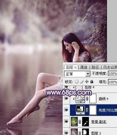 ‘Photoshop打造柔美的中性冷色湖景美女图片教程‘