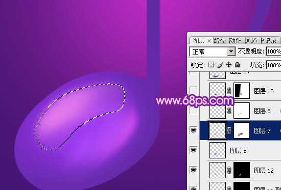 ‘Photoshop设计制作绚丽的紫色水晶音符‘
