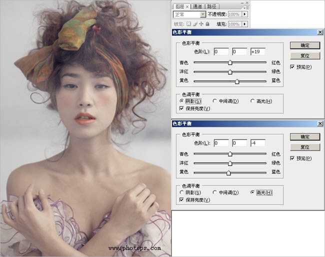 ‘Photoshop将给室内人物照片制作成甜美的淡紫色‘