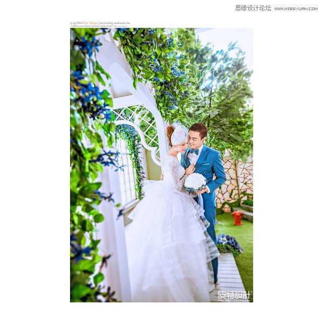 ‘Photoshop调出外景婚纱照片质感通透唯美肤色效果‘