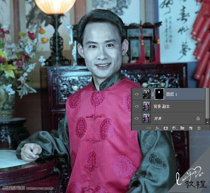 ‘Photoshop给严重偏色的男人照片校正颜色教程‘