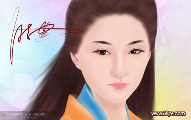 ‘photoshop鼠绘非常干净的古装美女头像‘
