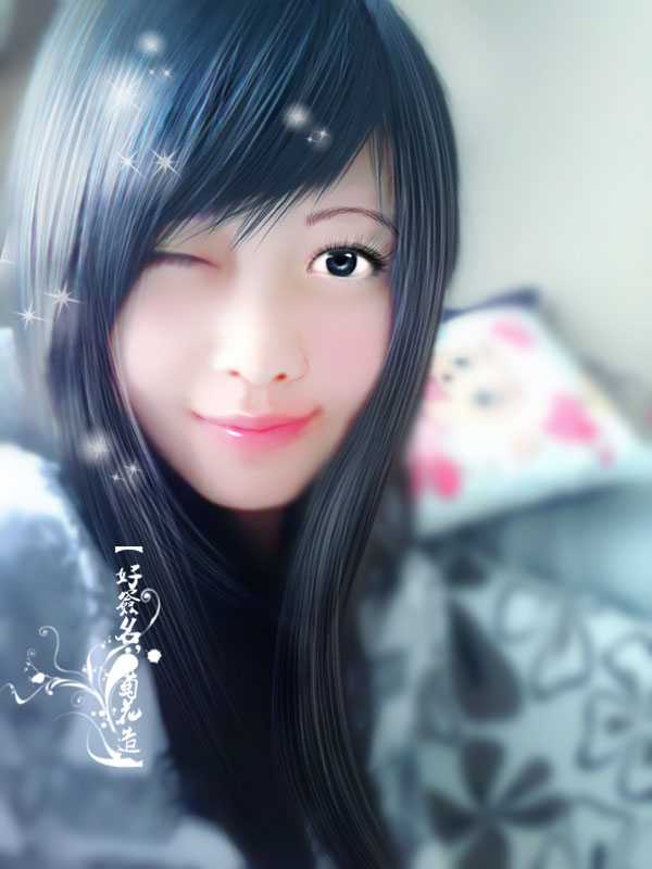 ‘Photoshop将照片转成手绘时头发的简单画法‘