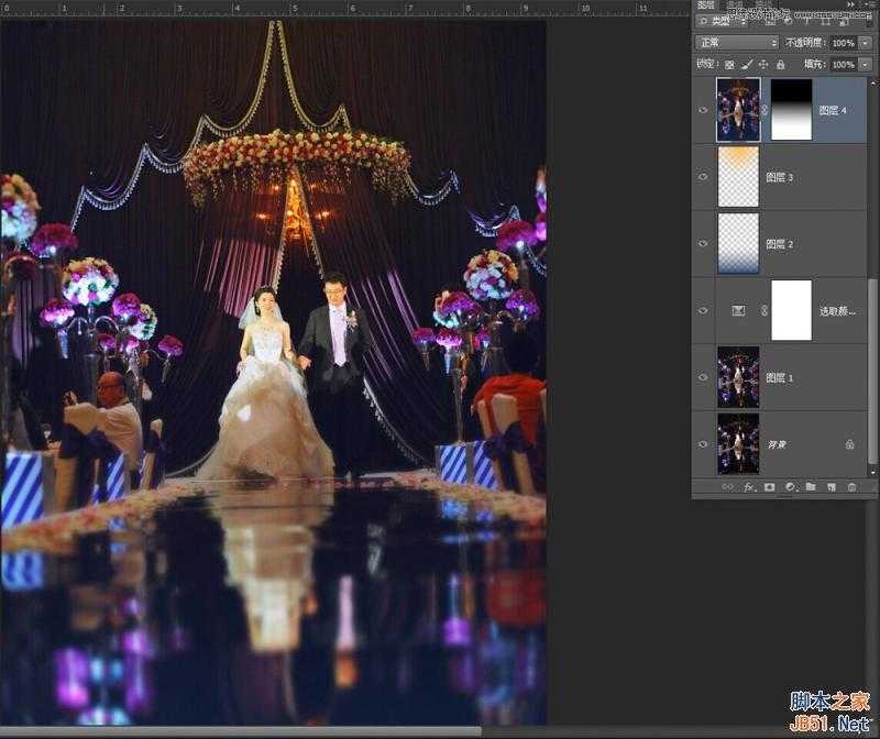 ‘Photoshop详细解析室内婚片婚宴的整体色彩处理教程‘