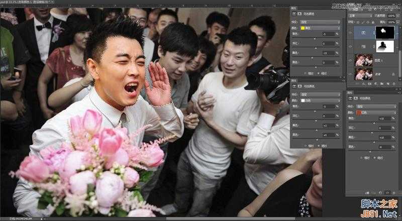 ‘Photoshop详细解析室内婚片婚宴的整体色彩处理教程‘