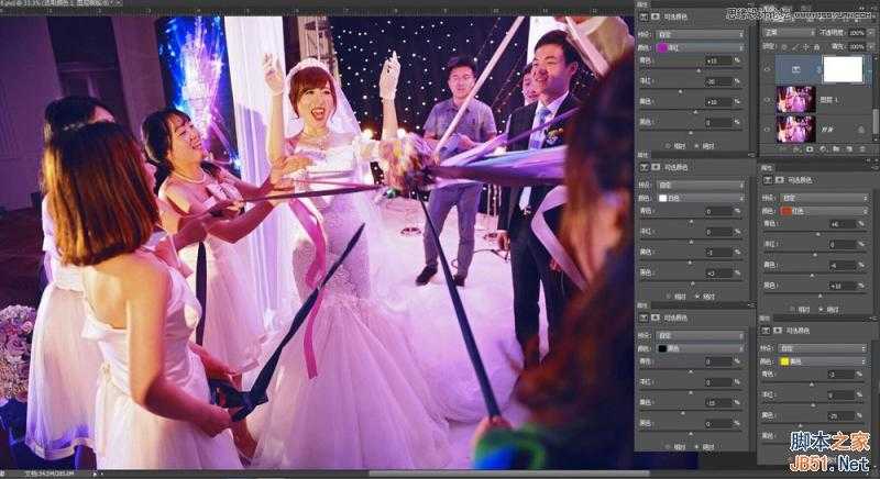 ‘Photoshop详细解析室内婚片婚宴的整体色彩处理教程‘