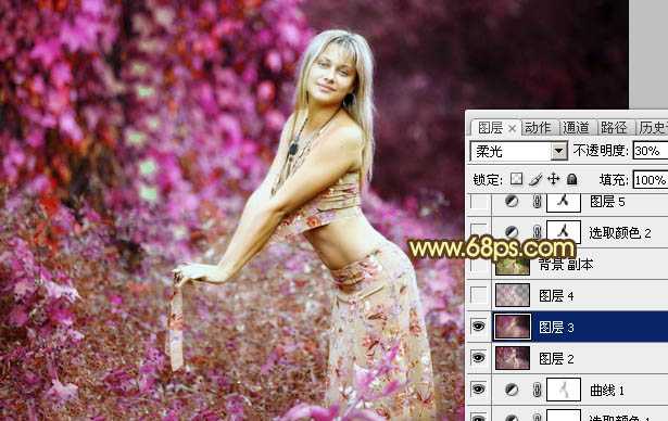 ‘Photoshop调出外景人物图片梦幻的金秋色‘